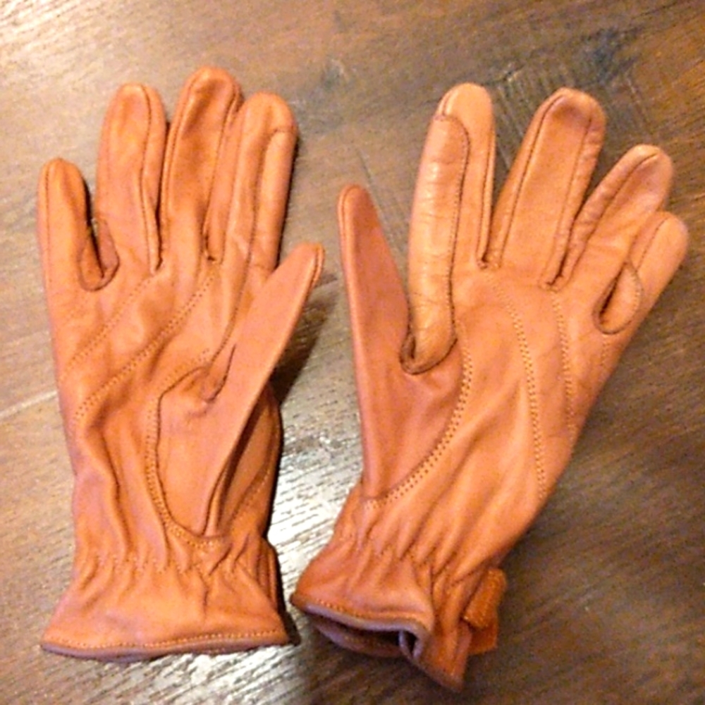LEATHER GLOVES SZ LARGE MADE IN PAKISTAN CAMEL COGNAC GORGEOUS WHISKEY - Picture 3 of 16